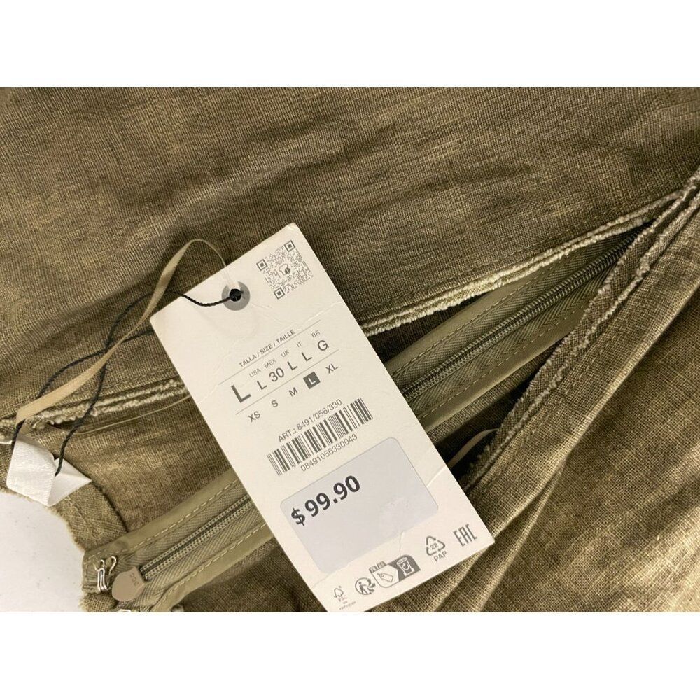 Zara Womens Dress L Green Tie Dye Cotton Blend Maxi Summer 8491/056 NWT - Picture 8 of 16